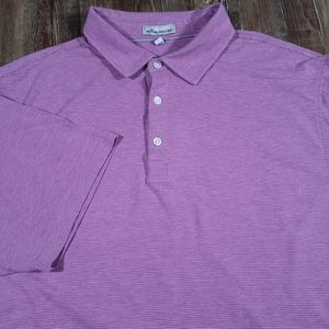 Peter Millar Crown Soft Blend Striped Polo Shirt Golf, XL